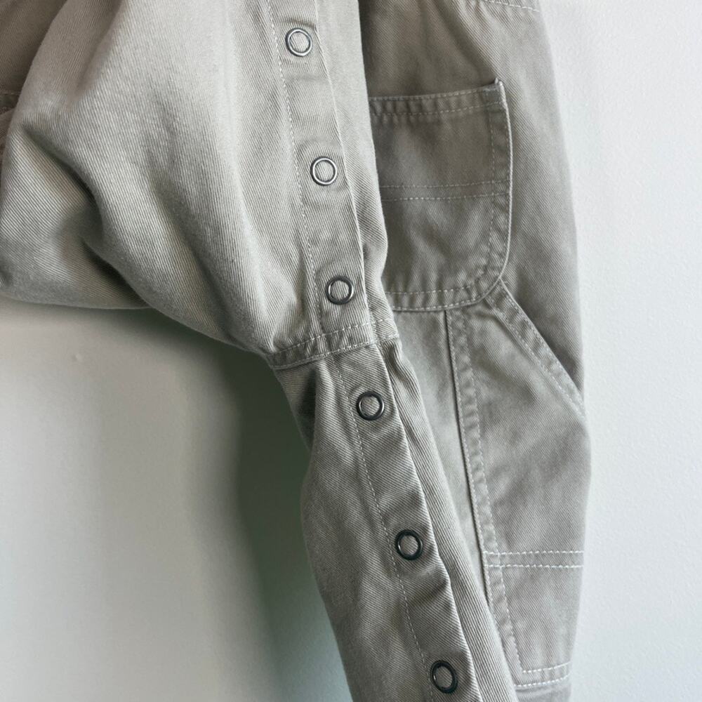 Baby Gap Classic Overalls Khaki Snaps Outdoor Beige 100% Cotton Boys Size 3–6M - Picture 6 of 10